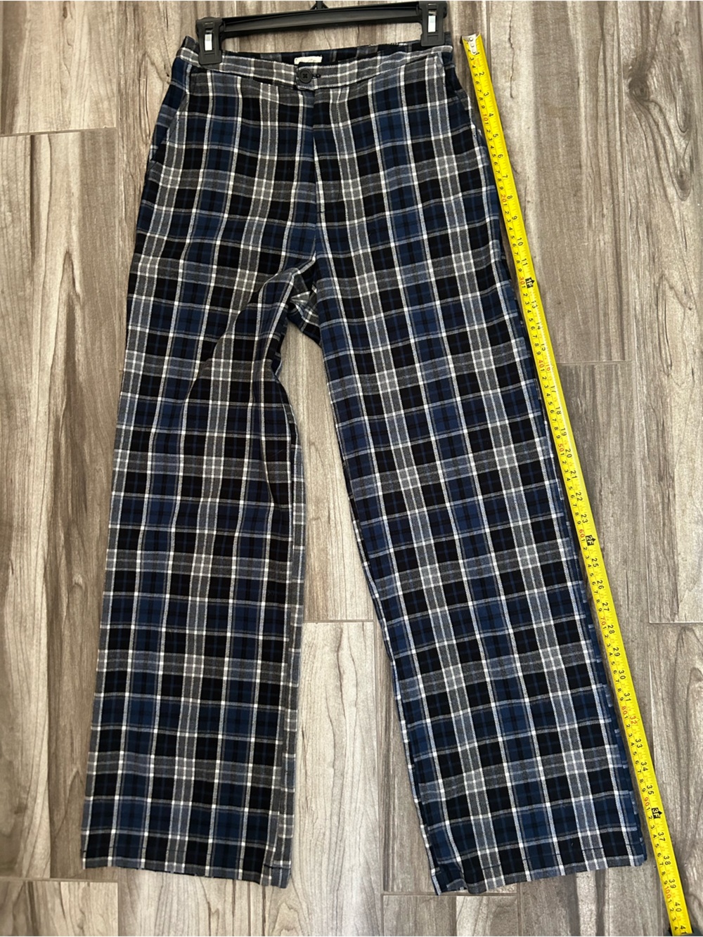 John Galt Brandy Melville Blue Plaid Wide Leg Pants XS Y2K - Picture 10 of 13